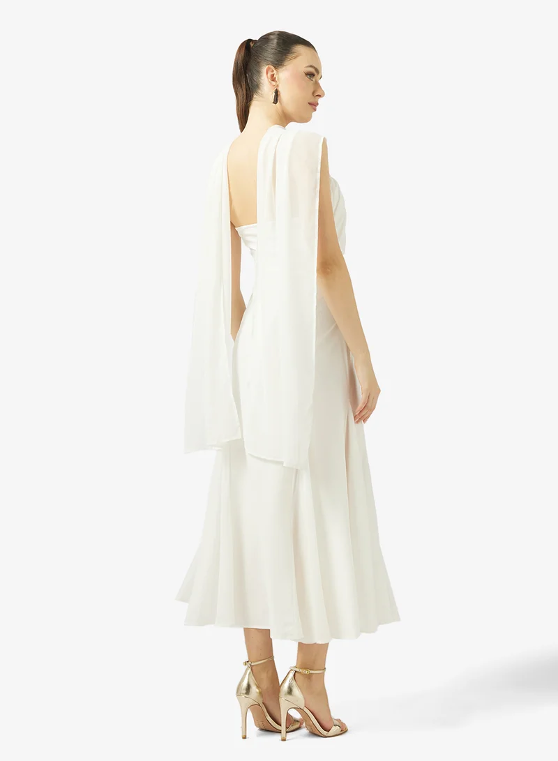 جينجر Draped Dress with Multi Way Trail